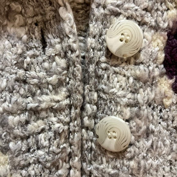 Cozy Sundance S Multicolor loose knit cardigan Button-Up Sweater guc - Picture 10 of 10